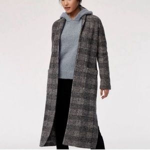 Aritzia Gray Plaid Coat